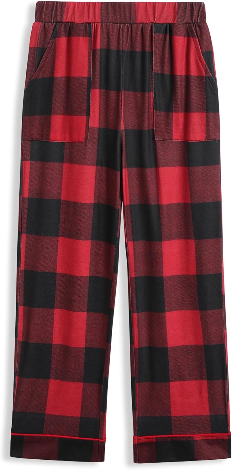 Arshiner Boys Pajama Pants Soft Long PJ Bottoms Plaid Lounge Pants for Boys 6-14 Years