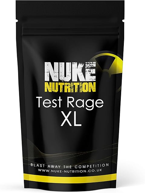 Nuke Nutrition Test Rage XL Testosterone Booster for Men | 120 Capsules | Anabolic Supplement to Enhance Male Testosterone Levels | Boost Lean Physique, Muscle Growth & Strength | Vegan & Easy Swallow