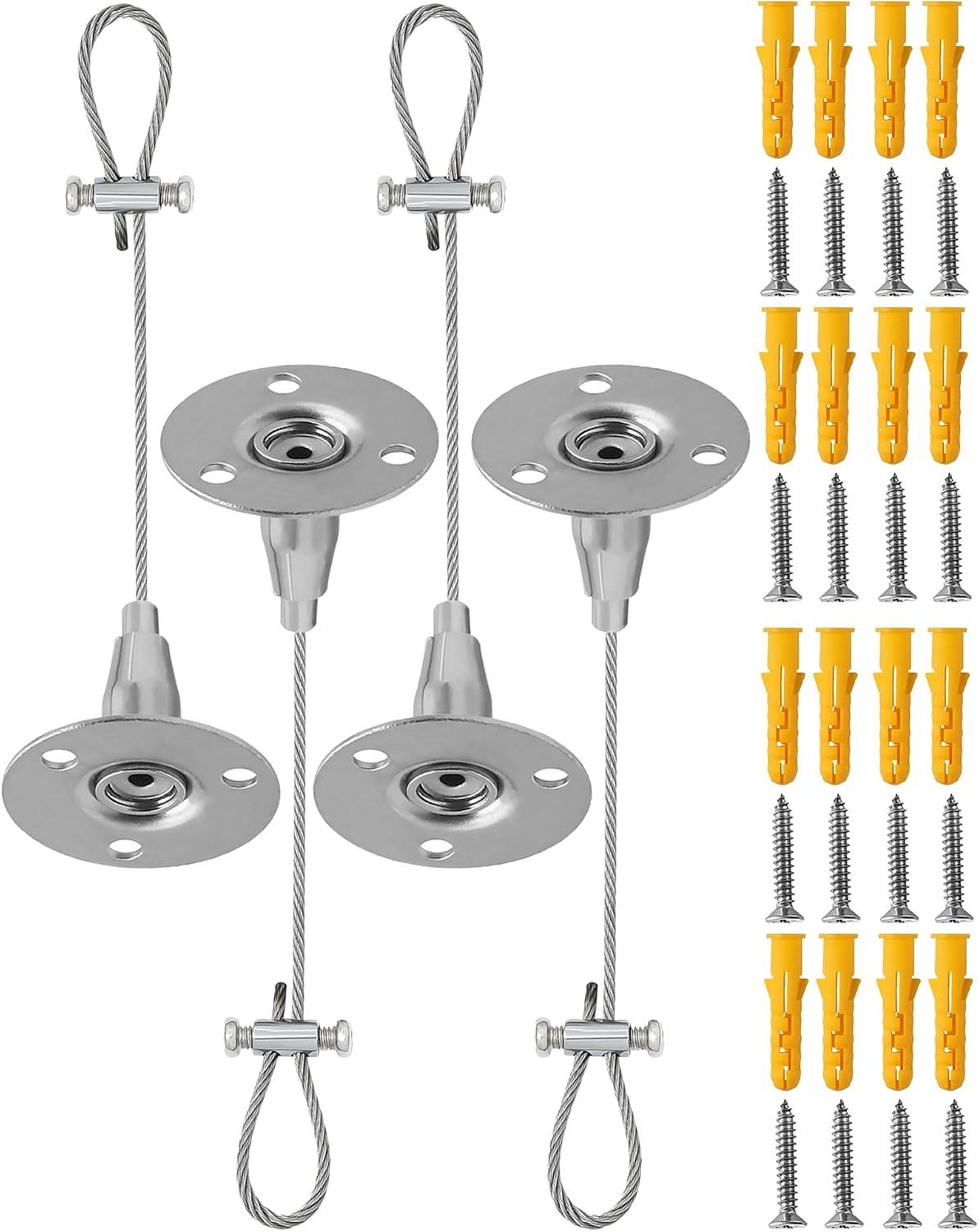 Ceiling Closet Rod Support Bracket, 4-Pack Heavy Duty Adjustable 59" Heavy Duty Stainless Steel Ceiling Shower Curtain Rod Support Assembly for L-Shaped, Curved or Straight Rods, Rustproof