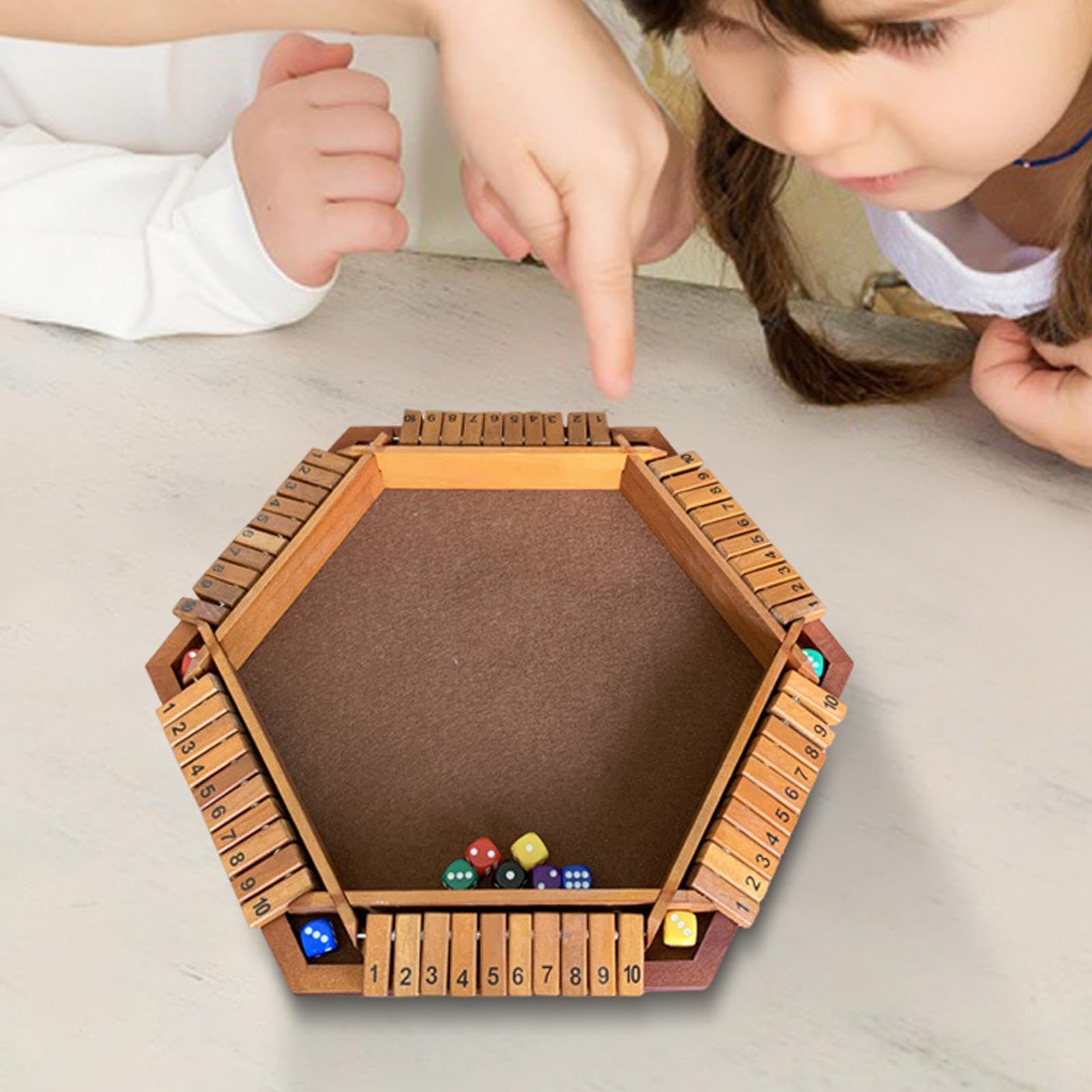 Cerrar la del Juego de Dados, Cerrar la del Juego de | Dados de Viaje, Juego de Dados de Madera Cerrar la Viaje, Shutter Box para 6 Jugadores - Clásico Juego de
