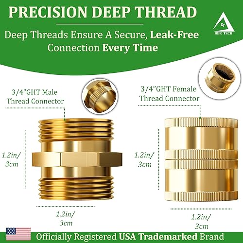 Miniatura 3 de Adaptador de manguera de jardín resistente (latón de alta calidad para una durabilidad superior), accesorios de macho a macho y hembra a hembra,