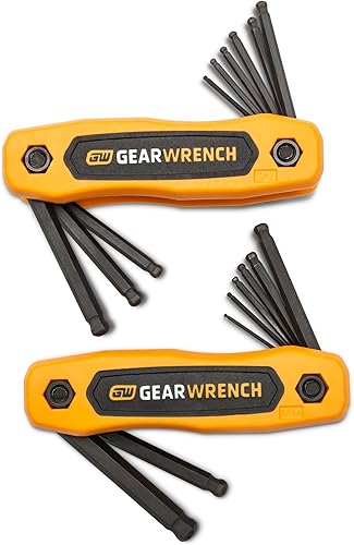 GEARWRENCH Juego de llaves hexagonales plegables SAE/métricas de 17 piezas - 83511