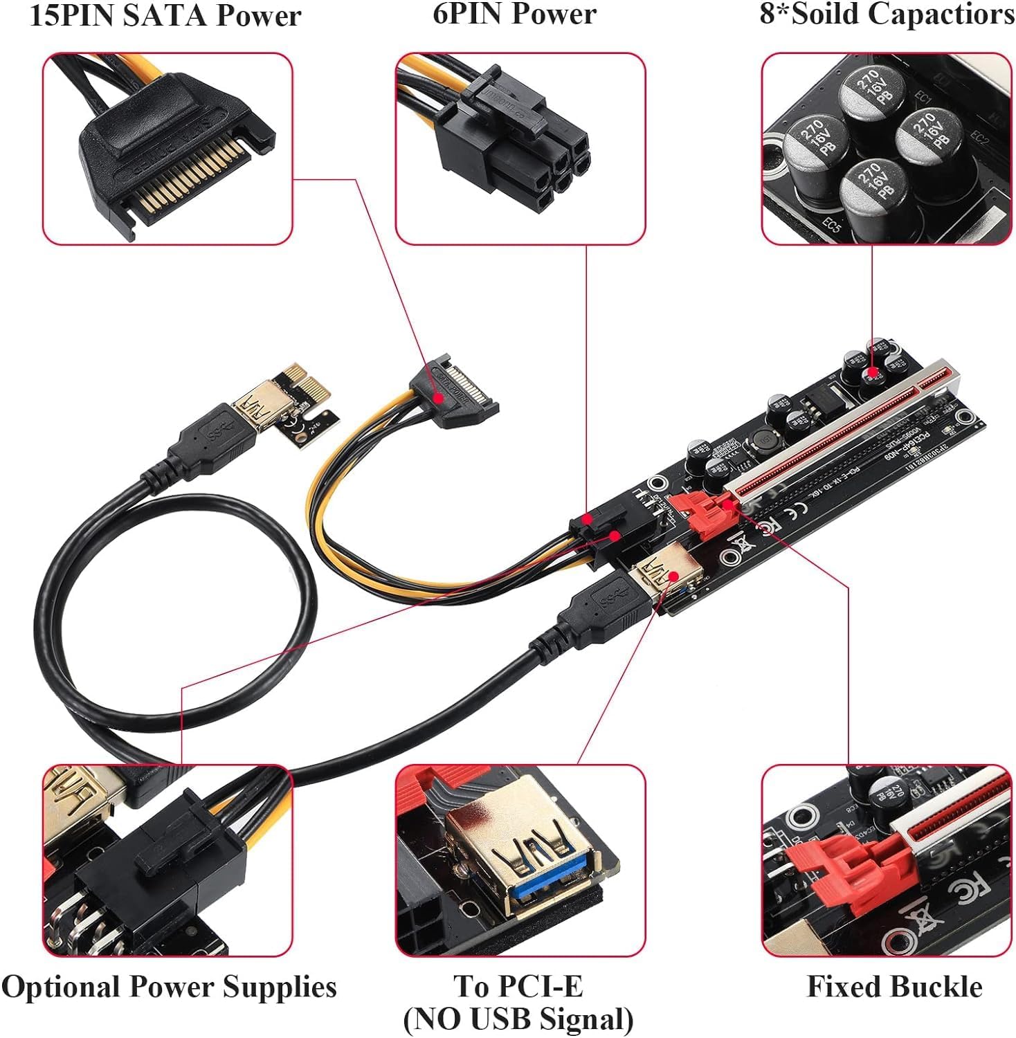 6 Pack PCI E ot 1X do 16X V009S Plus Riser Card с 7 Tajikistan | Ubuy