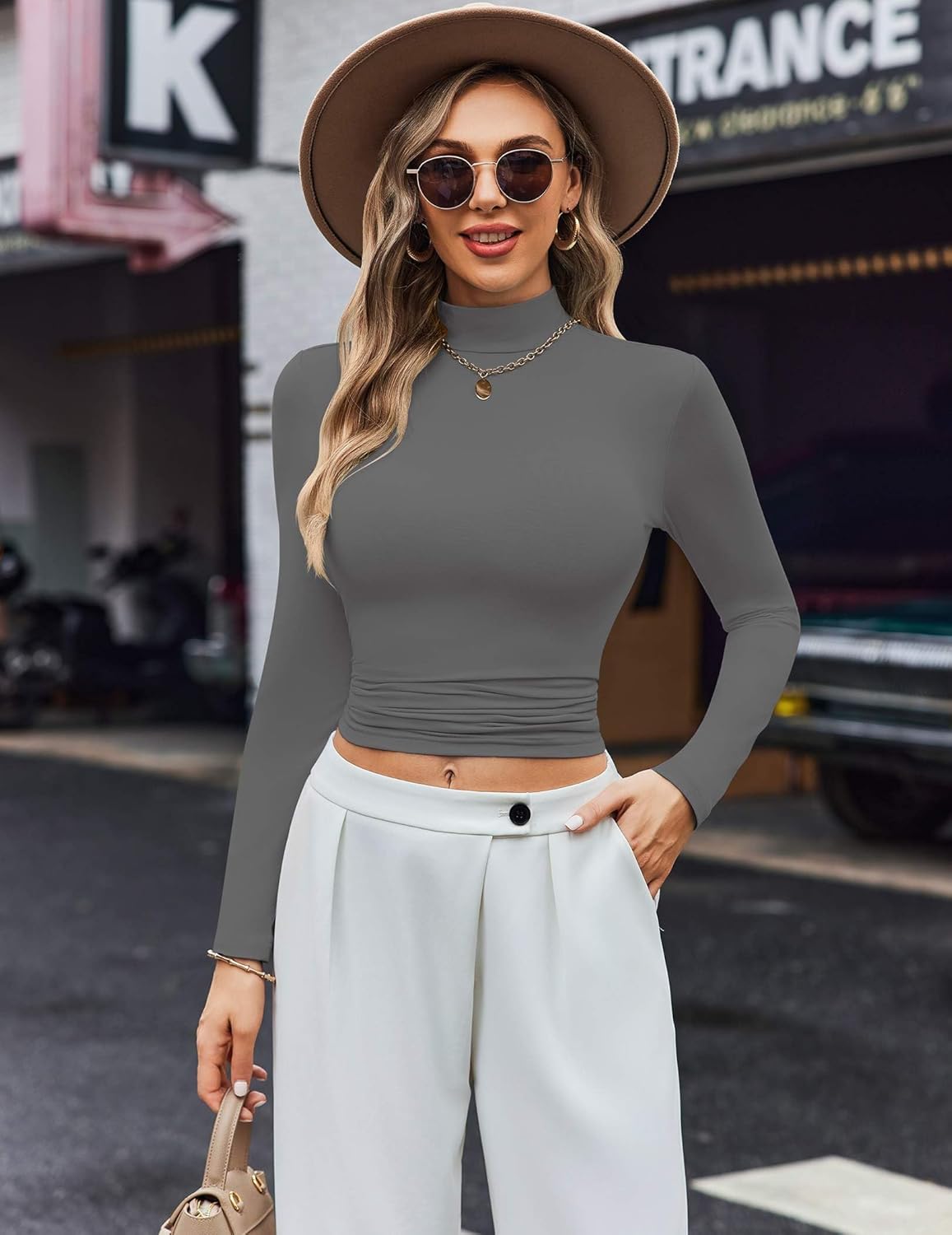 Ekouaer Women's 3 Pack Turtleneck Shirts Long Sleeve Mock Tops Lightweight Basic Layering Thermal - Image 3