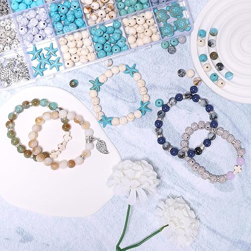 Miniatura 7 de Blue Ocean Series - Cuentas de cristal coloridas para pulsera, crea tus propias joyas temáticas de playa con detalles de tortuga, conchas, estrellas