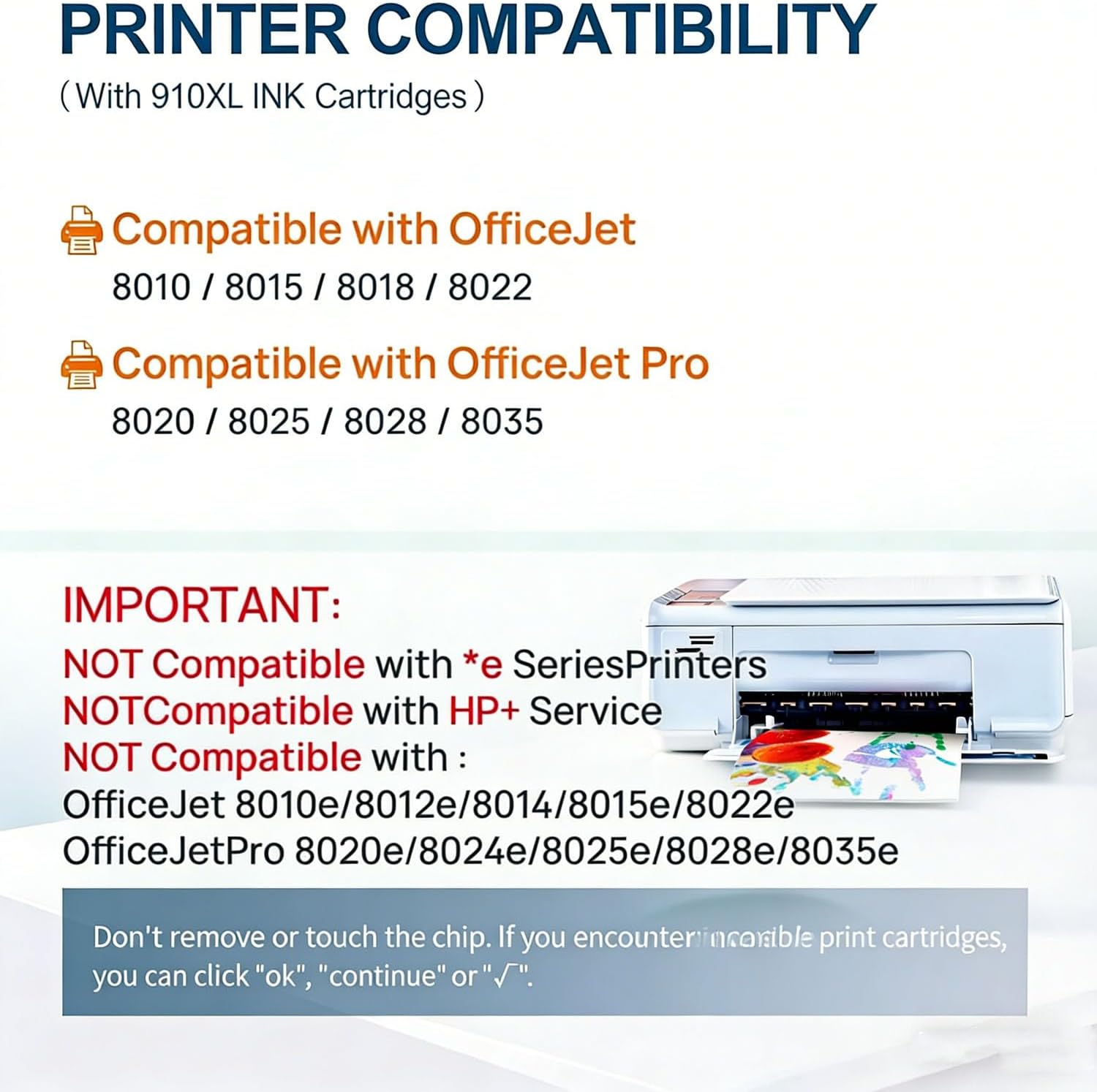 Kingmo 910XL 910 Ink Cartridges for HP Printers Black Compatible for HP 910XL Ink Cartridges Combo Pack Works with HP OfficeJet Pro 8020 8025 8035 8028 8022 8010 8015