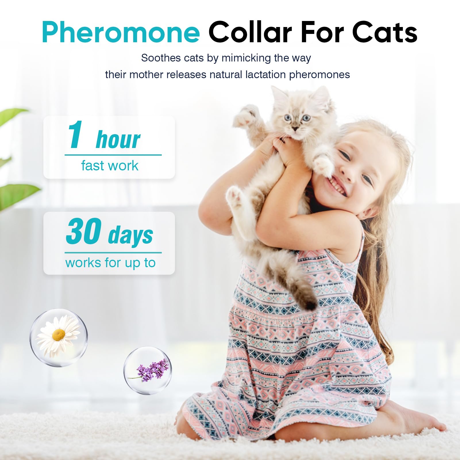 Calming Collar for Cats 6 Pack Cat Calming Pheromones Collar Stress and Anxiety Relief for 30 Days Pheromone Collars Adjustable Calm Care Products Anti Aggression Stop Meowing Relaxer for Cats in Heat - image 3