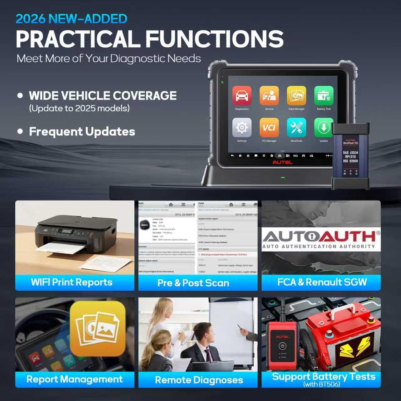 Autel MaxiCom Ultra Lite Scanner, 2 Years Free Updates, Same as MaxiSys Ultra, 2026 Up of MS919 MS909 MS906 Elite II Pro, Topology 2.0, Motor TruSpeed Repair, 40+ Service, Repair Tips, FCA SGW,