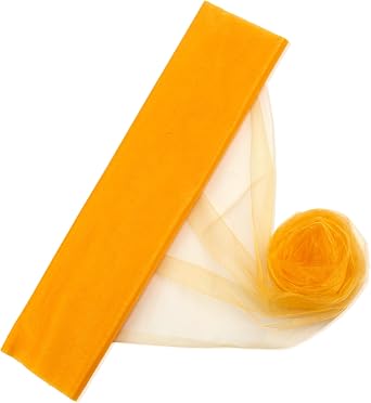 Organza Fabric, 54 by 10 Yard Tulle Fabric Yellow Crystal Organza Solid Sheer Organza Fabric for Wedding Bridal Shower Birthday Party Home Christmas Decorations Dress DIY Crafts Curtain Gift Wrapping