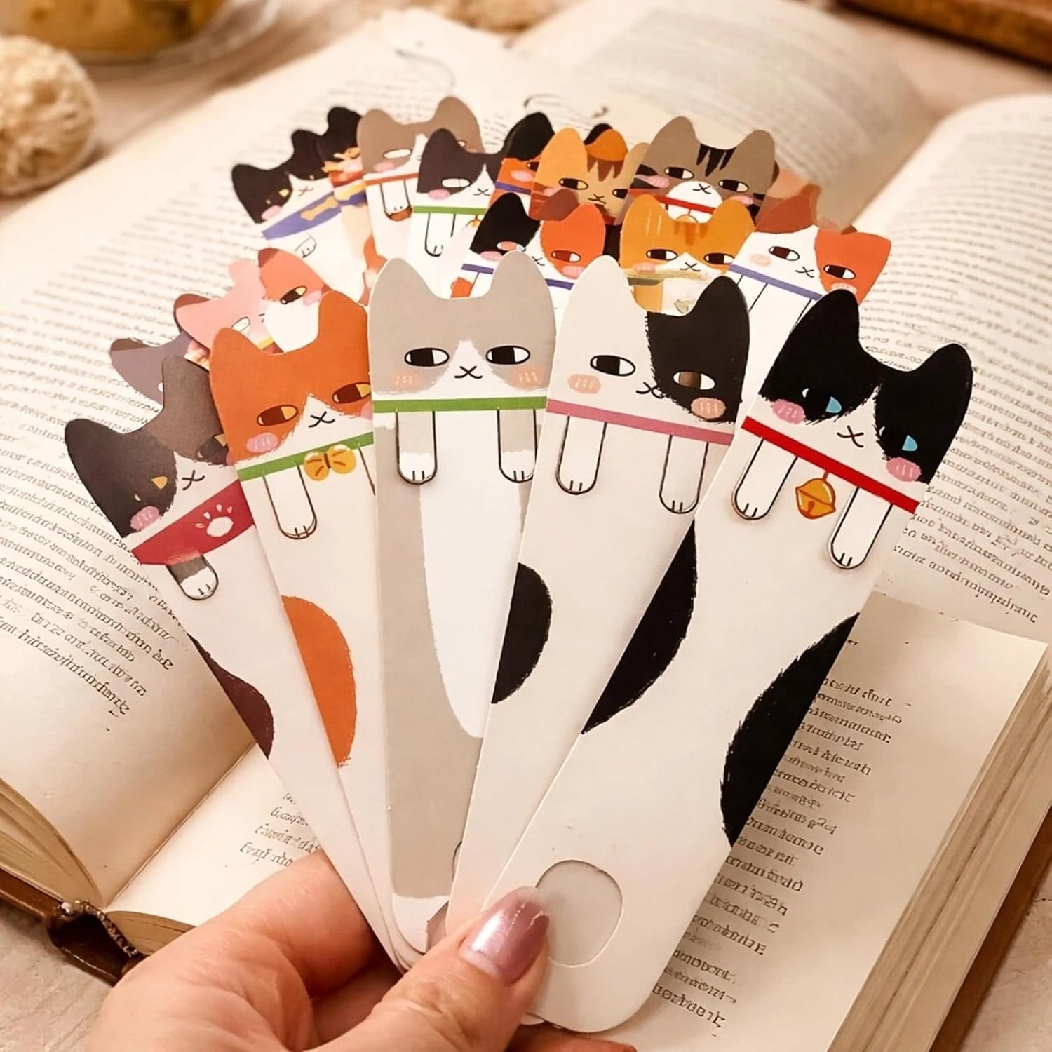 Cute Bookmarks Bulk Gifts - 90pcs Cats Animals Paper Bookmark image 4
