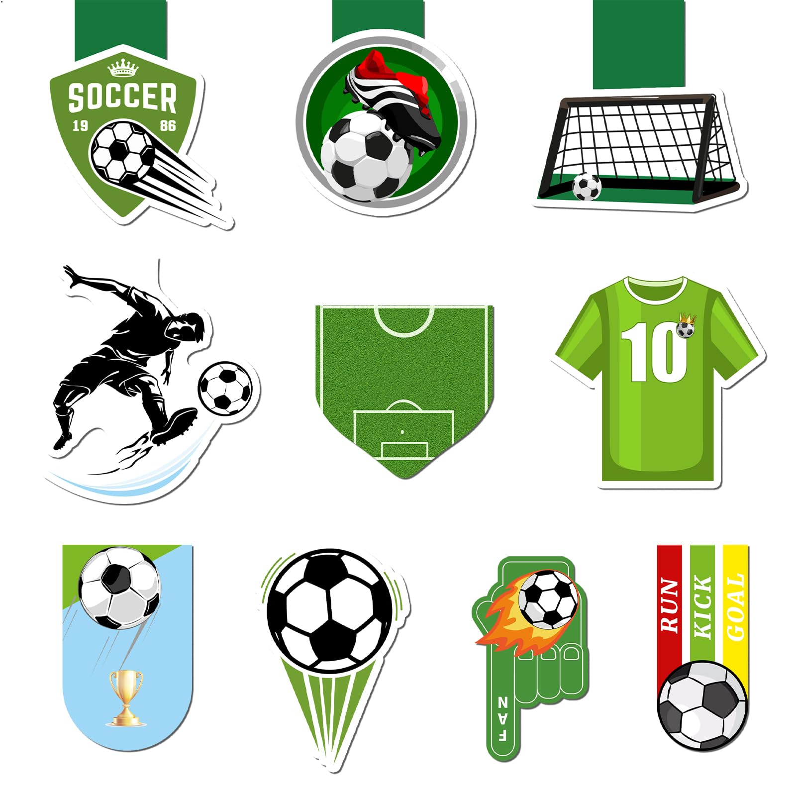 NATOSU 10 marcapáginas magnéticos de fútbol, regalo de fútbol infantil, pequeños regalos para niños, estudiantes, amigos, aficionados al fútbol, amantes de los libros para el primer día de clases