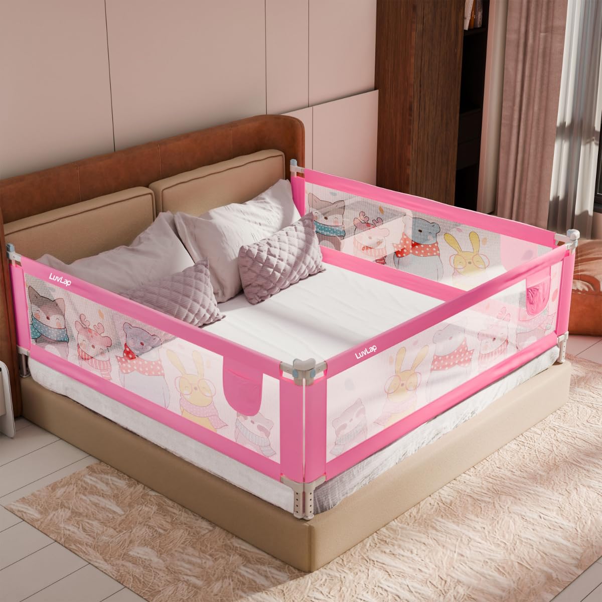 LuvLap Baby Bed Rail - Safe Sleep for Toddlers -9
