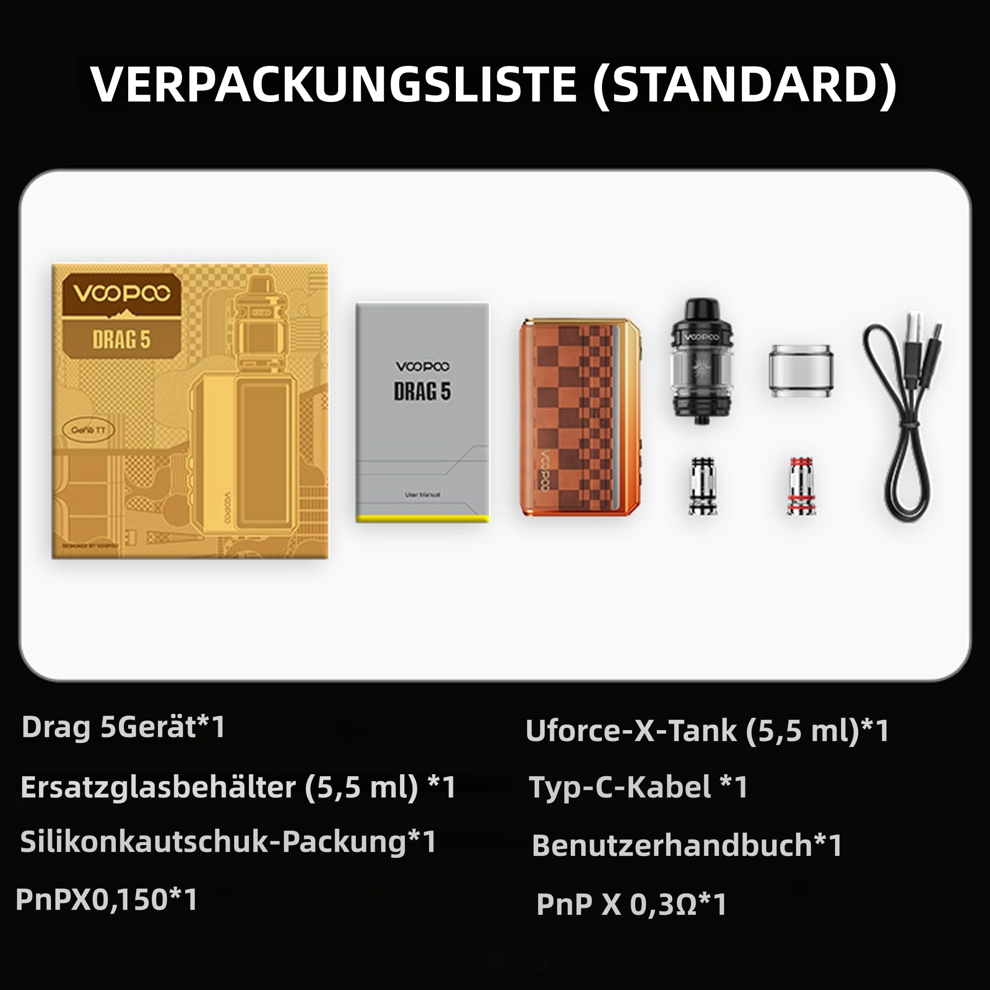 VOOPOO Drag 5 Kit Mod Tank Sigaretta Elettronica, Senza Nicotina