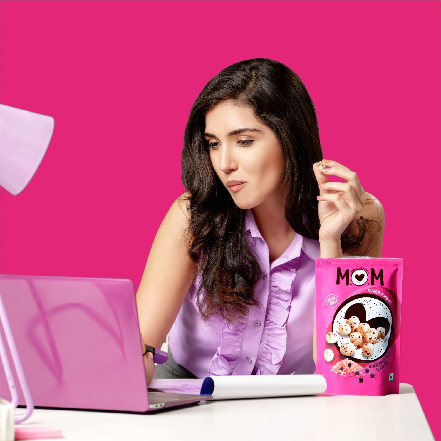 MOM - Meal of the Moment, Roasted Himalayan Salt N Pepper Makhana, 52g | Gluten Free | Anti Oxidants | MSG Free | Zero Trans Fat | No added Preservatives and No Artificial Flavours - Image 6 thumbnail