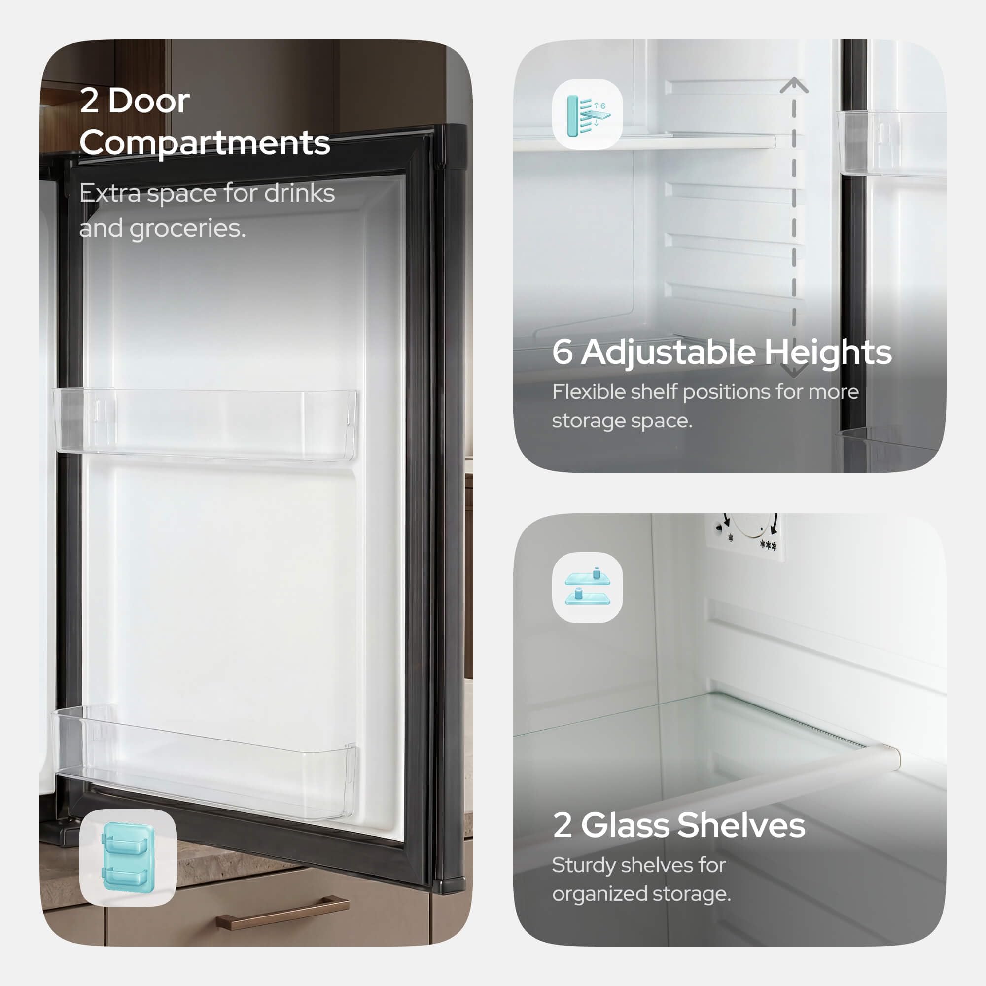 Arebos Mini Frigorífico 40L | Mini Bar Silencioso ≤27 dB | Nevera Compacta con Cerradura, LED y Temperatura Ajustable 5–18 °C | Frigorífico Oficina | Negro