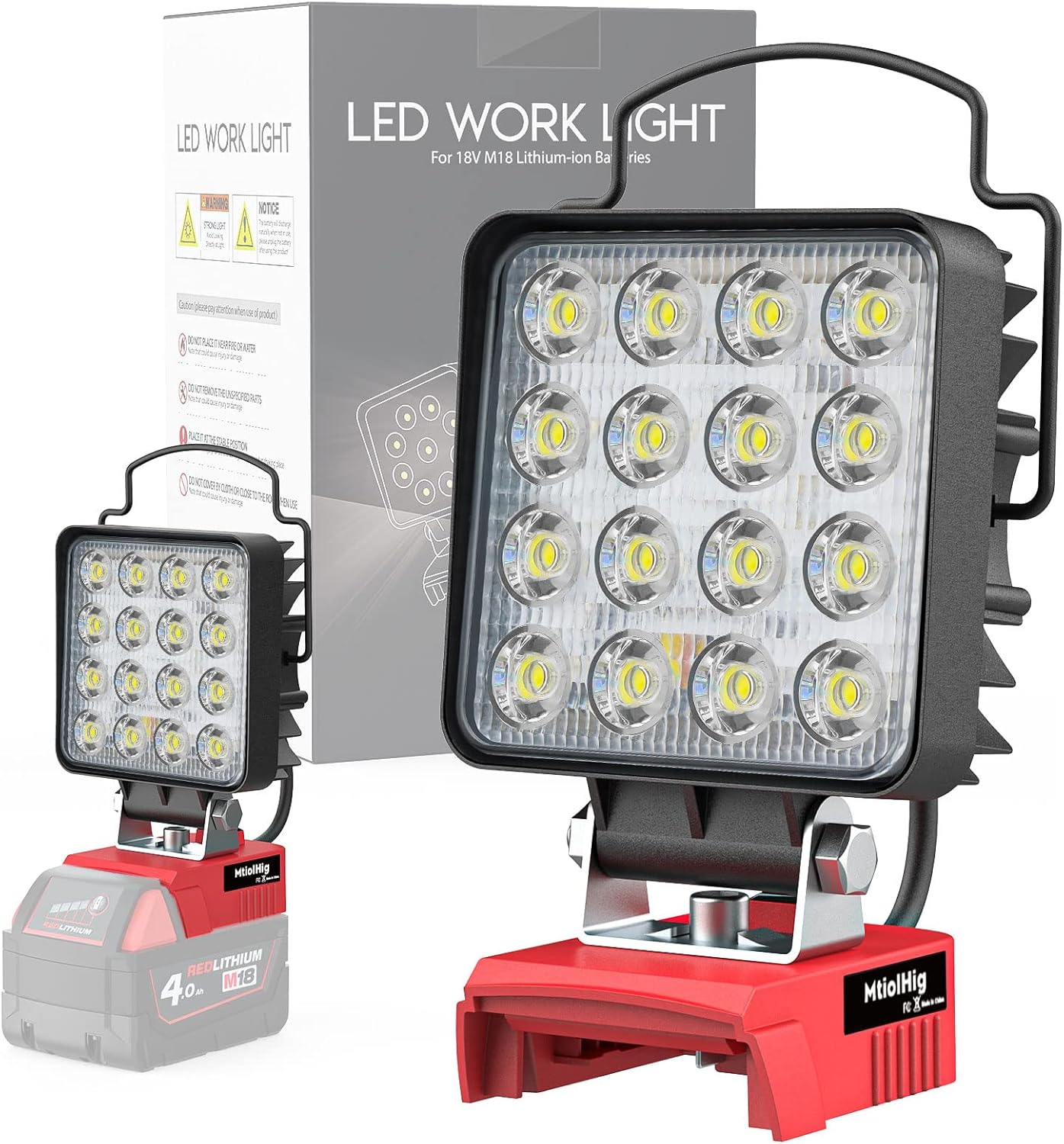 LED Work Light for Milwaukee m18 Battery, 34W 3400Lumens Battery Powered LED Flood Light