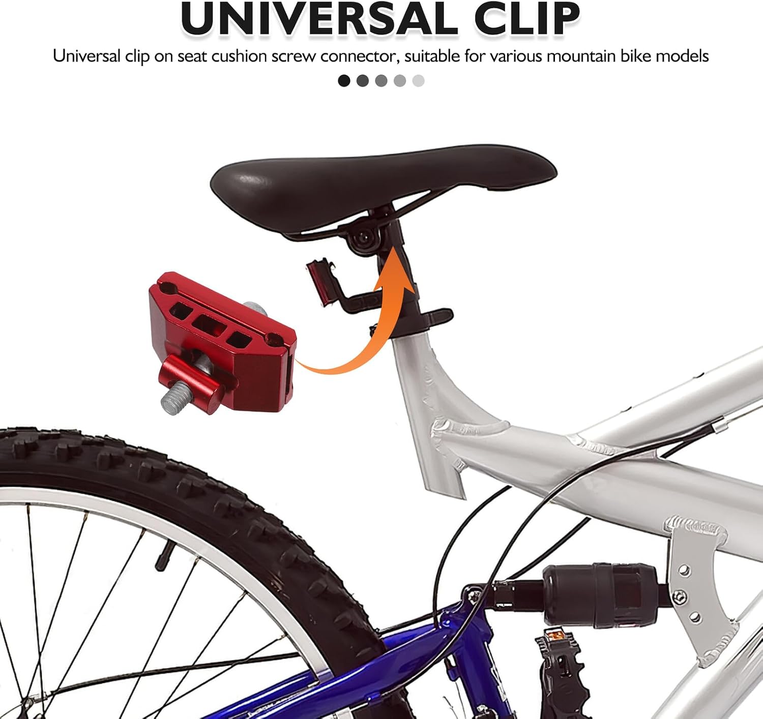 Bike Seatpost Clamp Adapter Aluminum Alloy Saddle Clamp Connector with Screw for Mountain Bike Cycling Repair Replacement Red