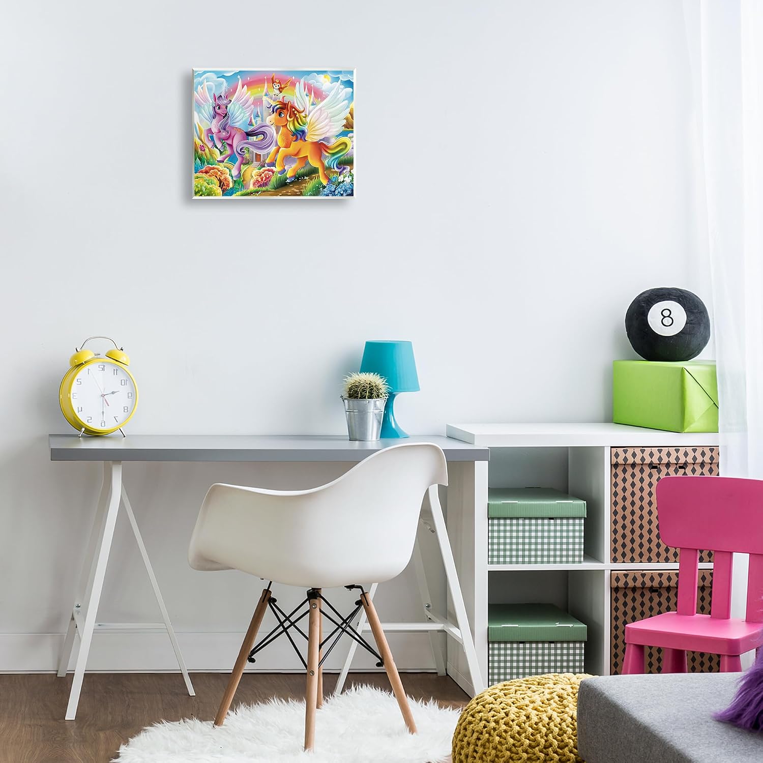Fluttering Unicorns Rainbow, 11 x 14 Inch Mounted Print on Wall Plaque | Stupell Industries · By Image World · Ready to hang · Perfect for kids rooms · Made in USA