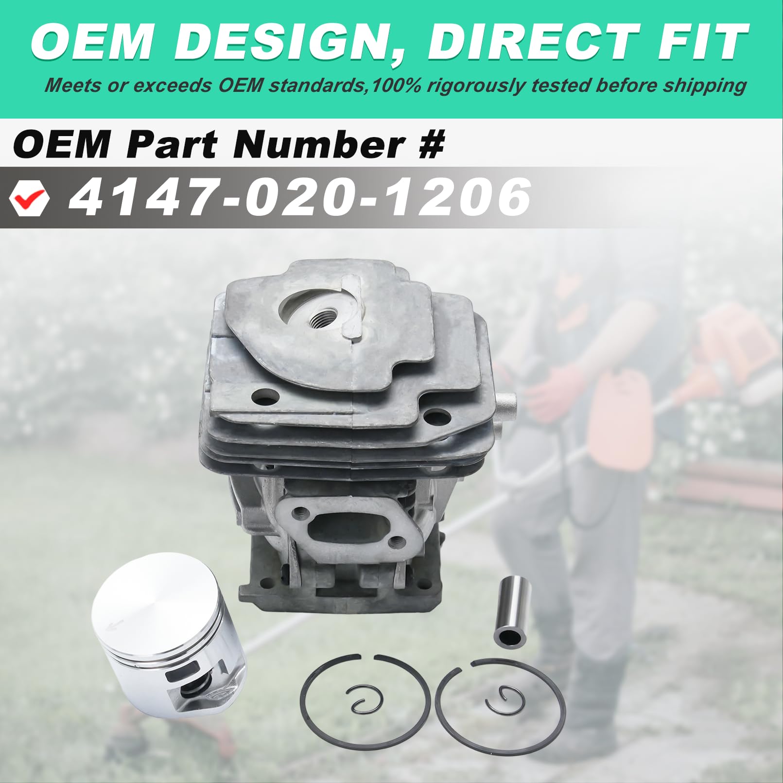 Adefol Kit de cilindros de 40 mm para Stihl FS 240, FS 240 C, FS 240 R, FS 240 RC, FS 260, FS 260 C, FS 260 R, FS 260 RC, FS 360 C, FS 410 C Freischneider, reemplazo para OEM 4147 020 1206