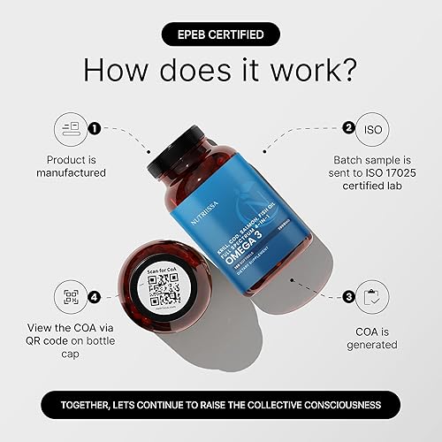 Miniatura 3 de Nutriissa Omega-3 de espectro completo - Mezcla de aceite de 2000 mg (aceite de krill, bacalao y salmón) - 1175 mg de omega-3 (EPA, DHA y DPA) -