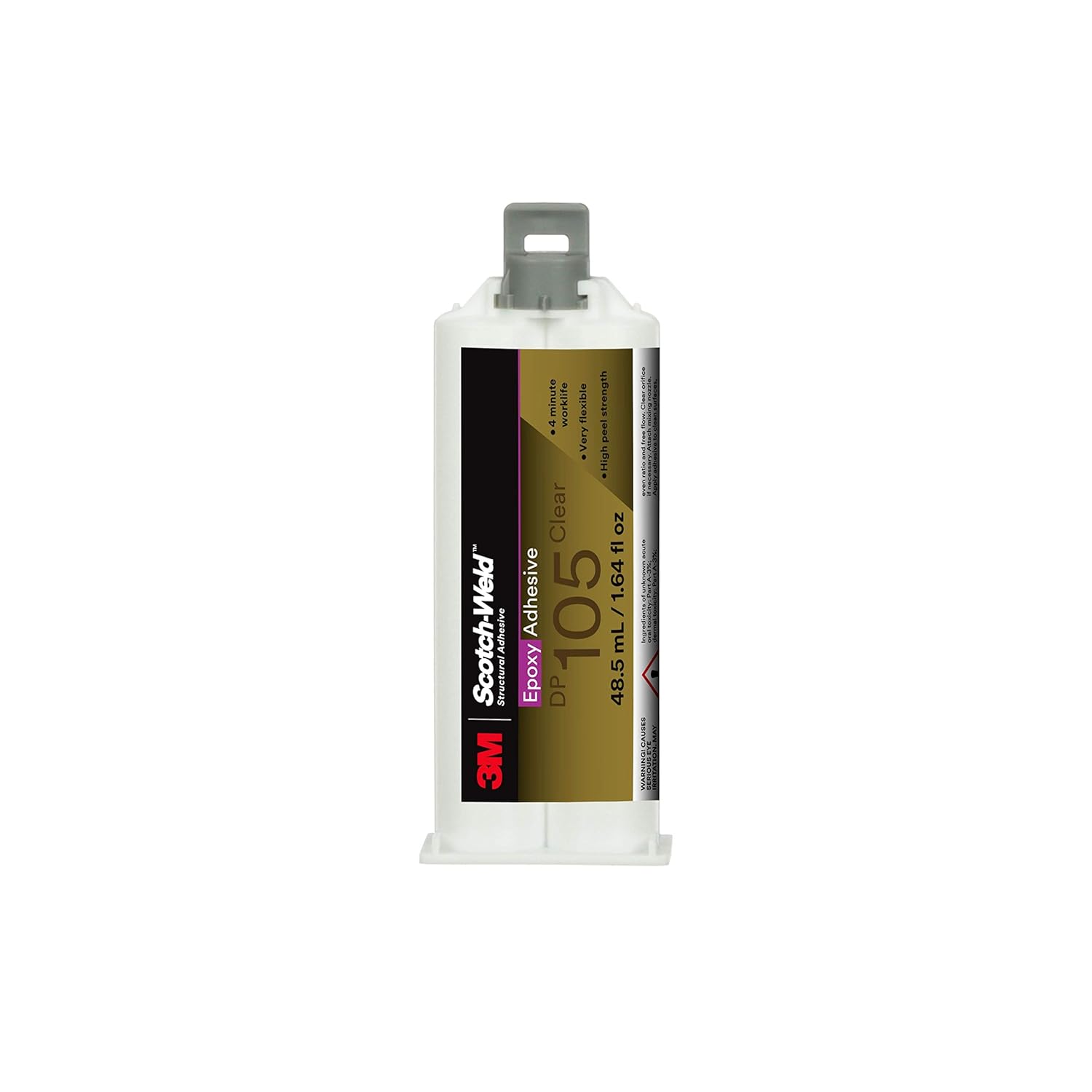 3M Scotch-Weld Epoxy Adhesive DP105, Clear, 48.5 mL Duo-Pak, Flexible, Fast-Setting, Two-Part Epoxy Adhesive, 1 Each