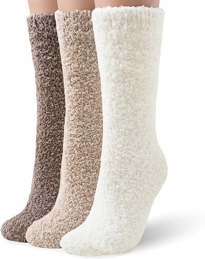 Womens Fuzzy Socks Warm Cozy Gifts for Women 3 Pairs