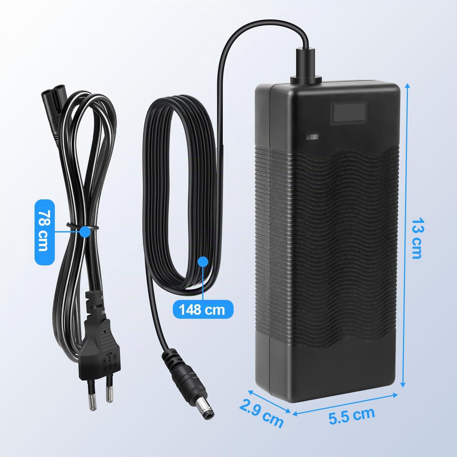 42V 2A Cargador de Batería para Patinete Eléctrico Compatible con HIMO Z20, Kugoo S1 S2 S3, M2 Pro, Etwow, GOTRAX GXL V2