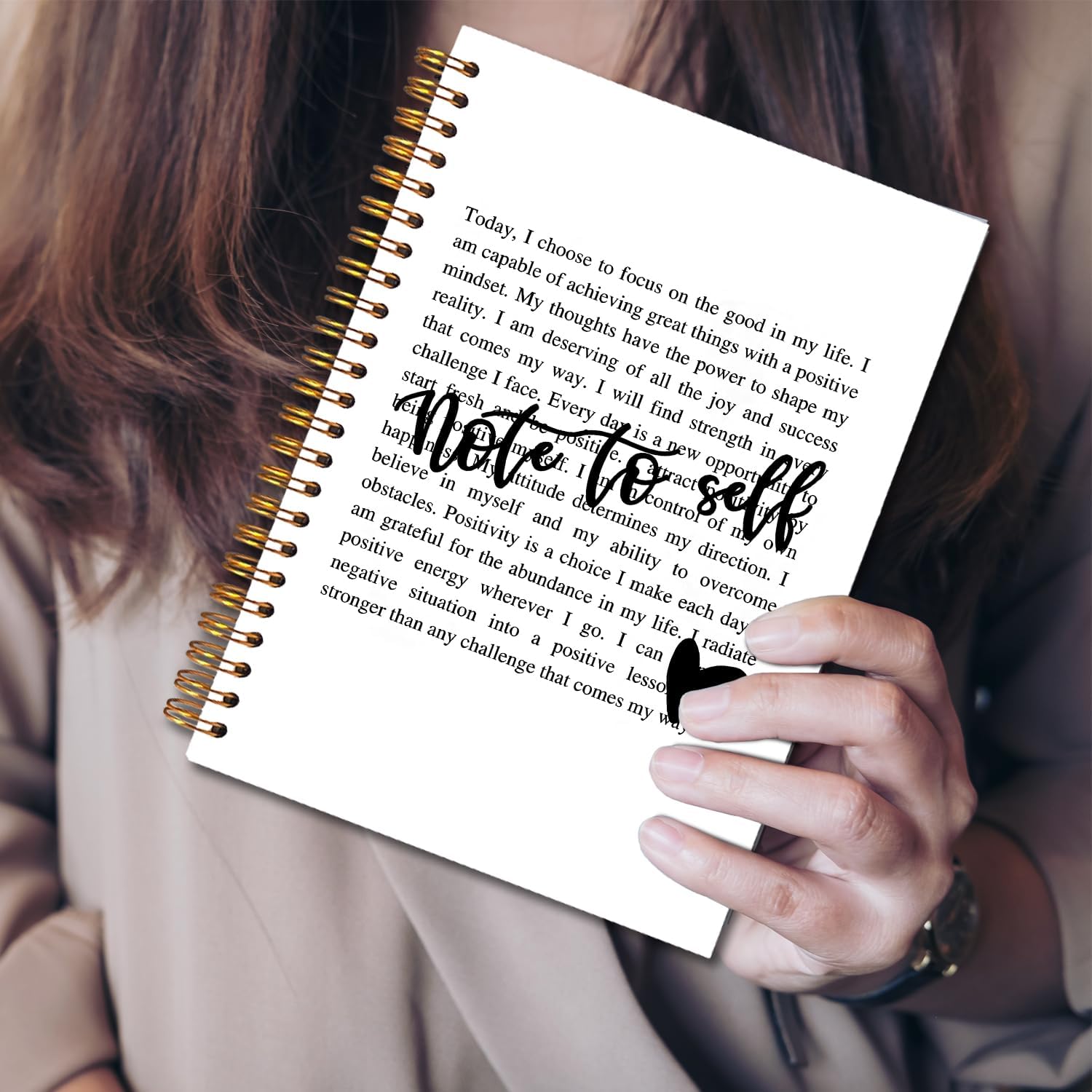 JINYO Note to Self Inspirational Notebook, Motivational Notebook, Inspirational Quote Journal, Motivational Positive Journals for Women, Positive Affirmations Spiral Notebooks 5.5x8.3 Inch - Image 3