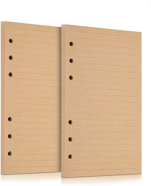 160 Sheets/320 Pages A5 Refills Paper,2 Pack Ruled Line Paper 6 Holes Binder Inserts Paper,Refillable Notebook Planner for Journals Travel Organiser Refills 21 x 14.2 cm