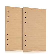 OMEYA A5 6-Hole Lined Planner Inserts, 280 Pages, 5.6" x 8.3", 100gsm Paper | Not for 3 or 7 Ring Binders, Kraft Refill Paper for 6-Ring Binders, A5 Paper for Planners, Diaries, Journals, Organizers