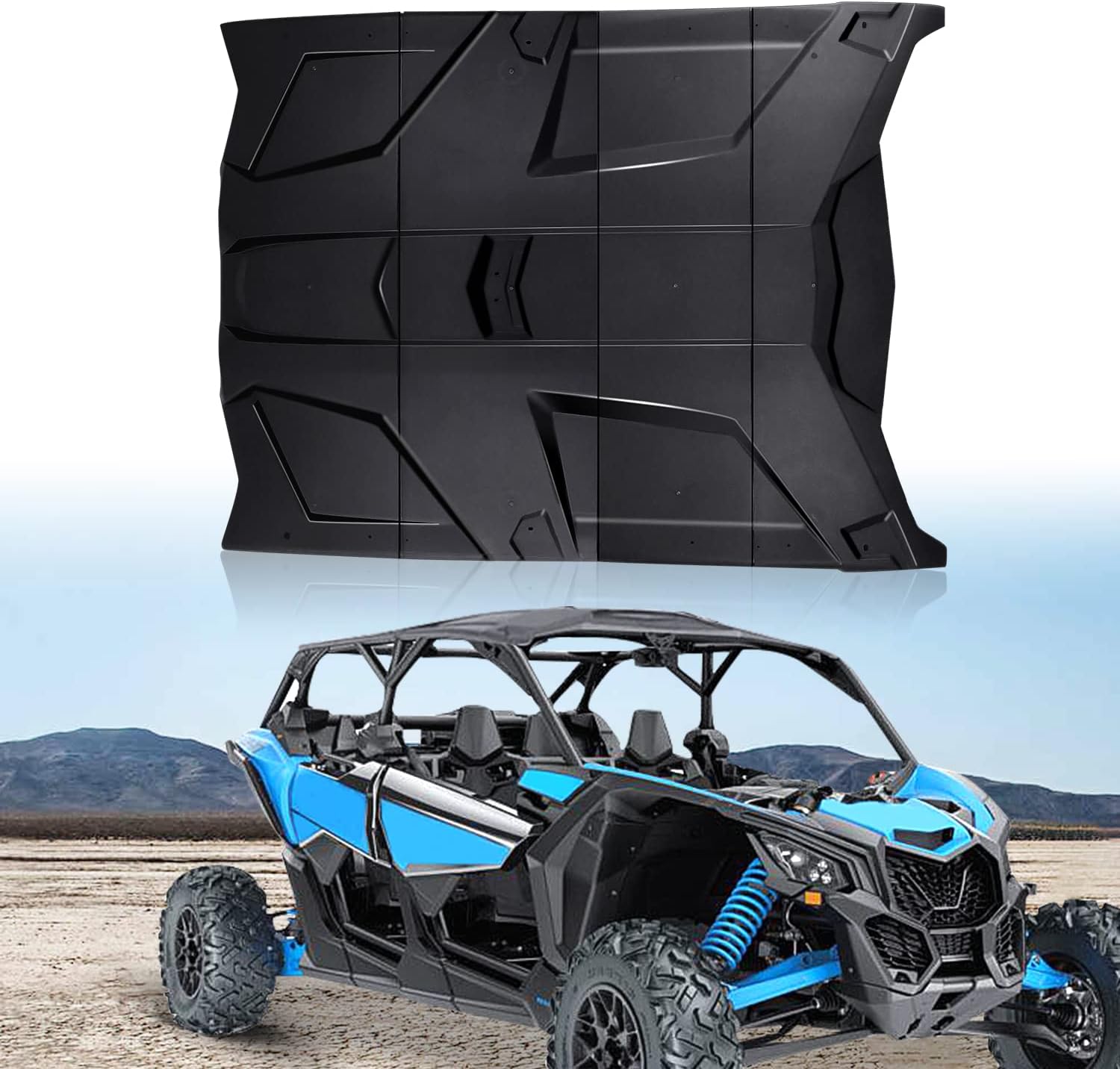 X3 4-Piece Combined Hard Roof Top Cover Compatible with Can Am Maverick X3 Max X DS RS MR Turbo RR 4 Doors 2017-2024 Accessories Plastic Top Sun Visor Sunshade Replace for #715003750