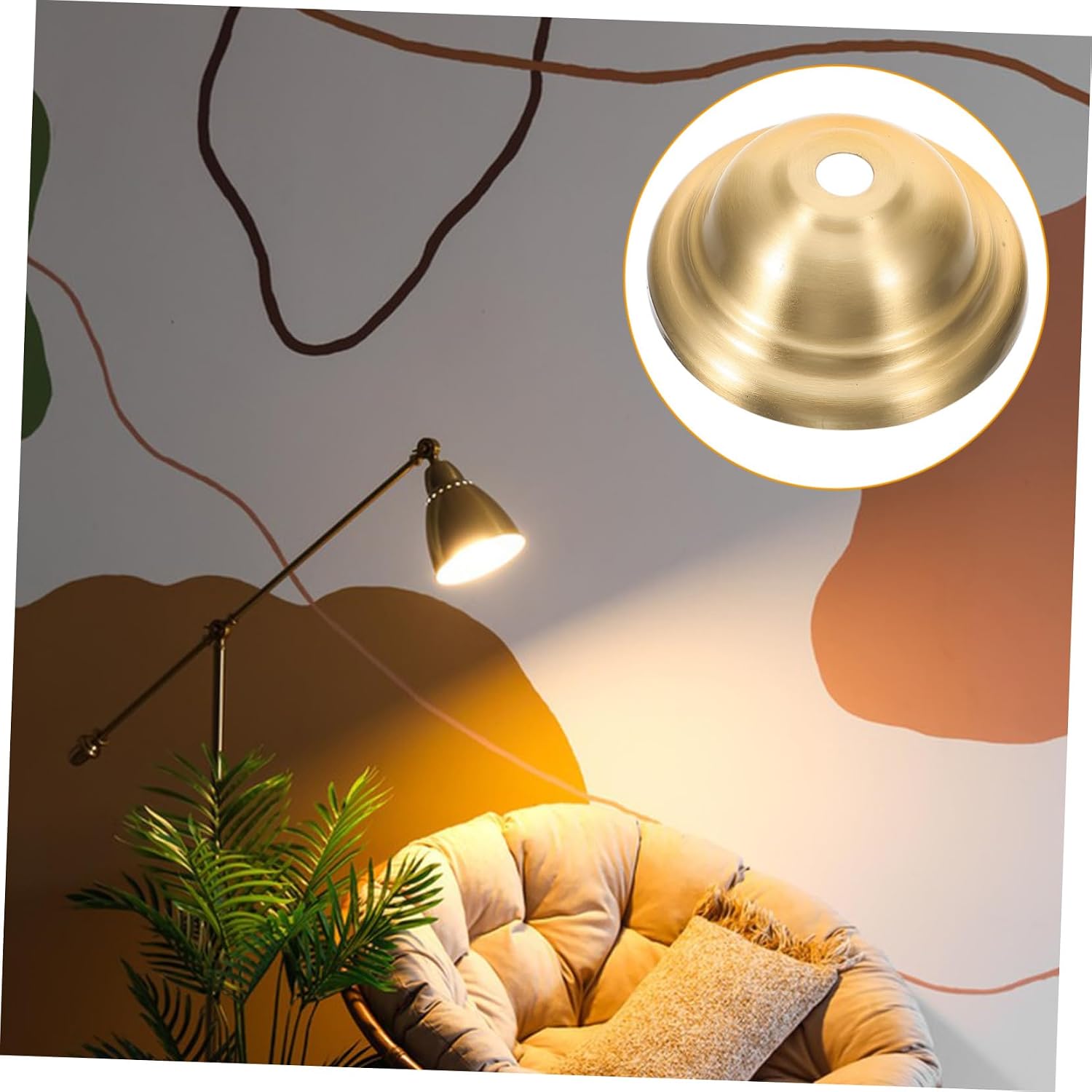 OSALADI 5pcs Brass Lamp Finial Replacement for Modern Light Fixture Sturdy Base Finial Cap Decorative Lampshade Knob for Living