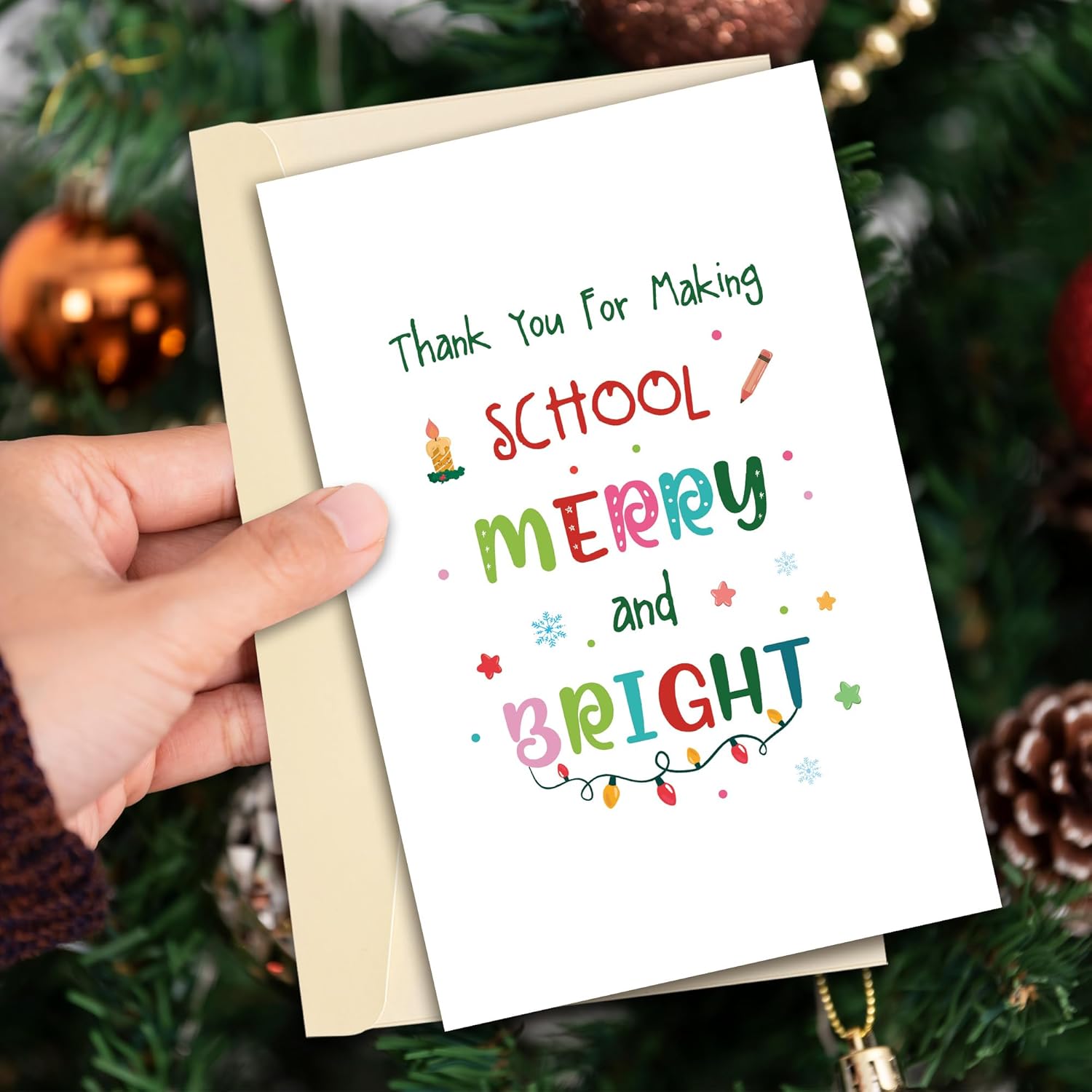 thank you for making school merry and bright card