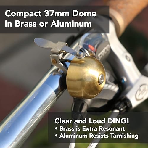 Miniatura 4 de Crane Campana de bicicleta E-Ne, fabricada en Japón para bicicletas de carretera o bicicletas de montaña, se adapta a todos los tamaños y tipos de