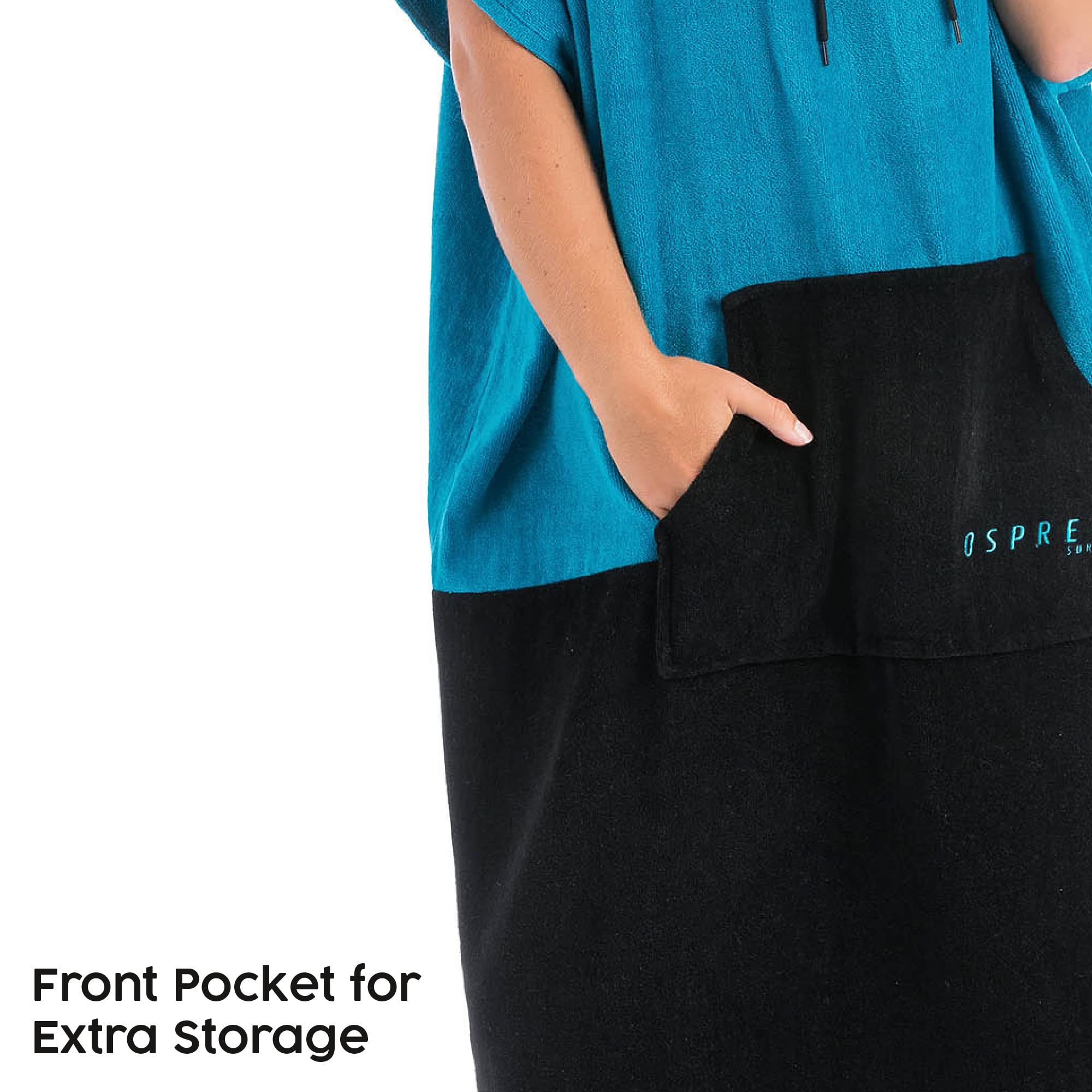 Osprey Serviette Poncho | Poncho de Surf à Capuche Unisexe Peignoir de Plage pour Hommes et Femmes Surf Natation avec Sac Intégré Plusieurs Couleurs