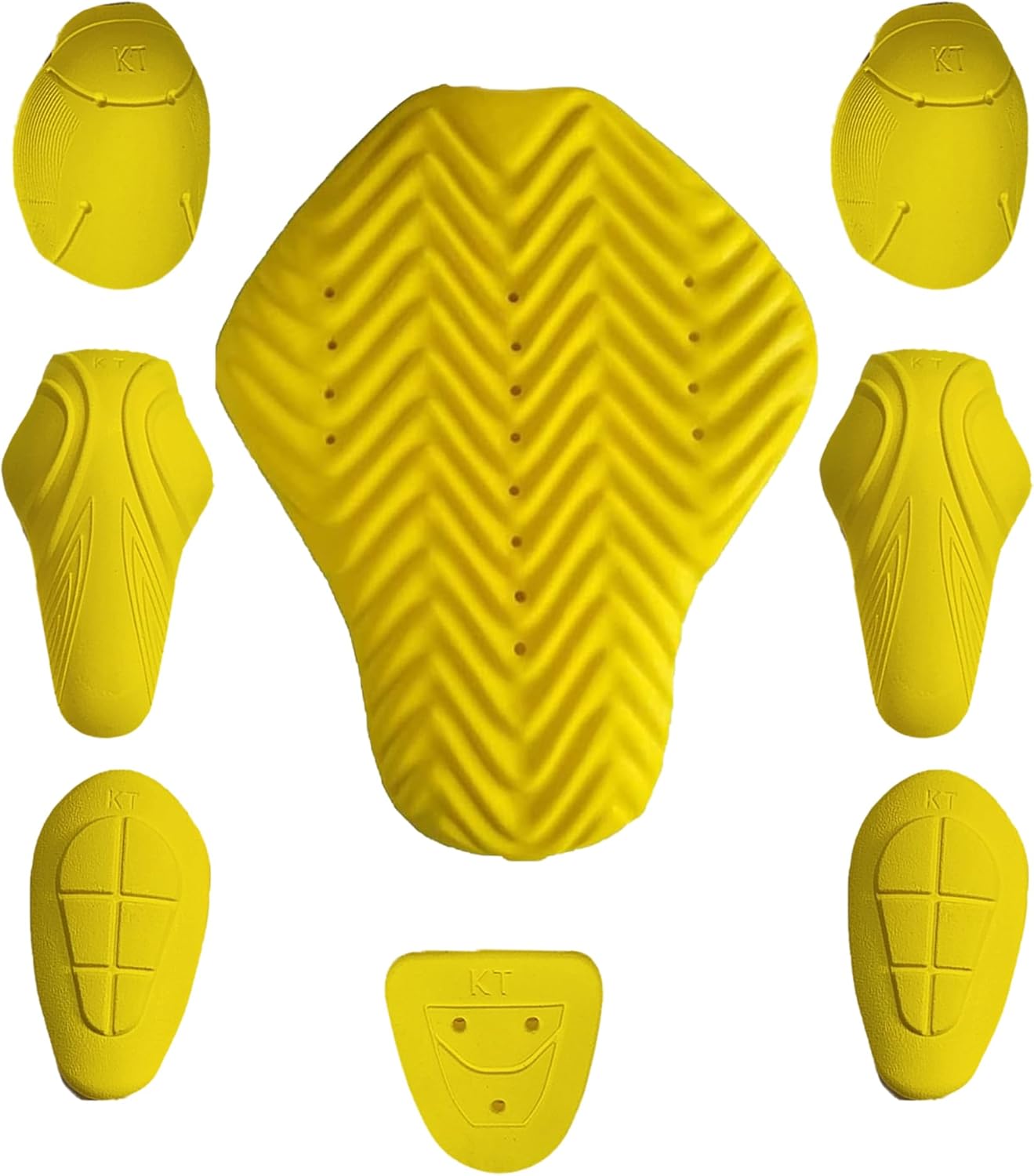 CE Certified Armor Pads Pack of 8 Pieces, Level 1 Approved Back, Level 2 Shoulder, Thigh, Hip and Elbows Protectors for Motorcycle Jackets.