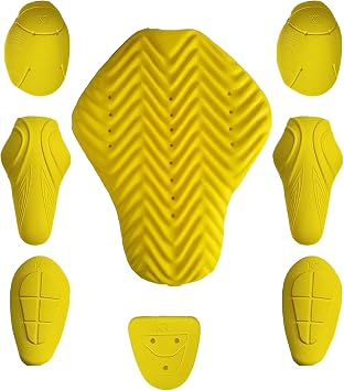 CE Certified Armor Pads Pack of 8 Pieces, Level 1 Approved Back, Level 2 Shoulder, Thigh, Hip and Elbows Protectors for Motorcycle Jackets.