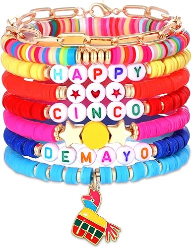 FAERLIIRY Pulseras del día de San Patricio, pulseras con dijes de trébol del día de San Patricio, pulseras elásticas ajustables para adolescentes,