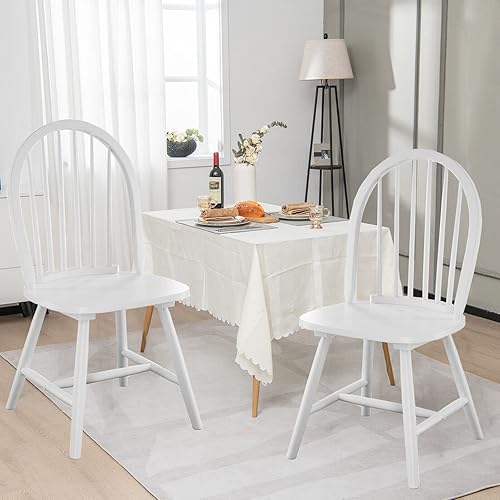 Miniatura 9 de UJOYPAYD Windsor - Juego de 2 sillas de comedor, sillas de comedor con respaldo de eje de madera de 18 pulgadas, sillas laterales sin reposabrazos
