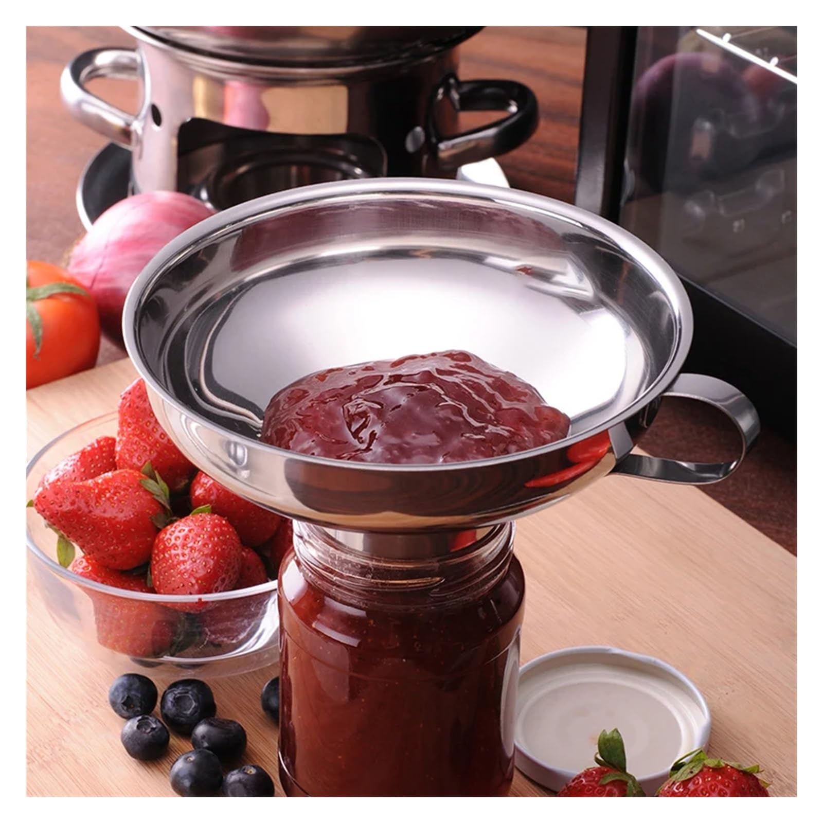 Funnels (hogar y Cocina) Embudo de enlatado de Acero Inoxidable, Embudo de Tarro de Boca Ancha con Mango for tarros de Boca Ancha y Regular, Embudo de Mermelada de Metal de Calidad alimentaria