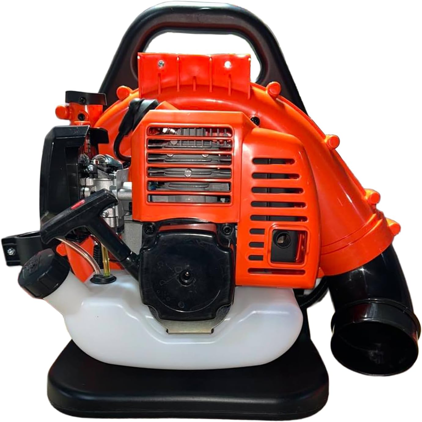 52CC Backpack Leaf Blower, Gas Powered 2-Stroke 550 CFM Lawn Care Blower with Ergonomic Padded Harness, Adjustable Blowing Tube for Yard Debris Cleaning, Snow Removal, Dust Control Orange 1
