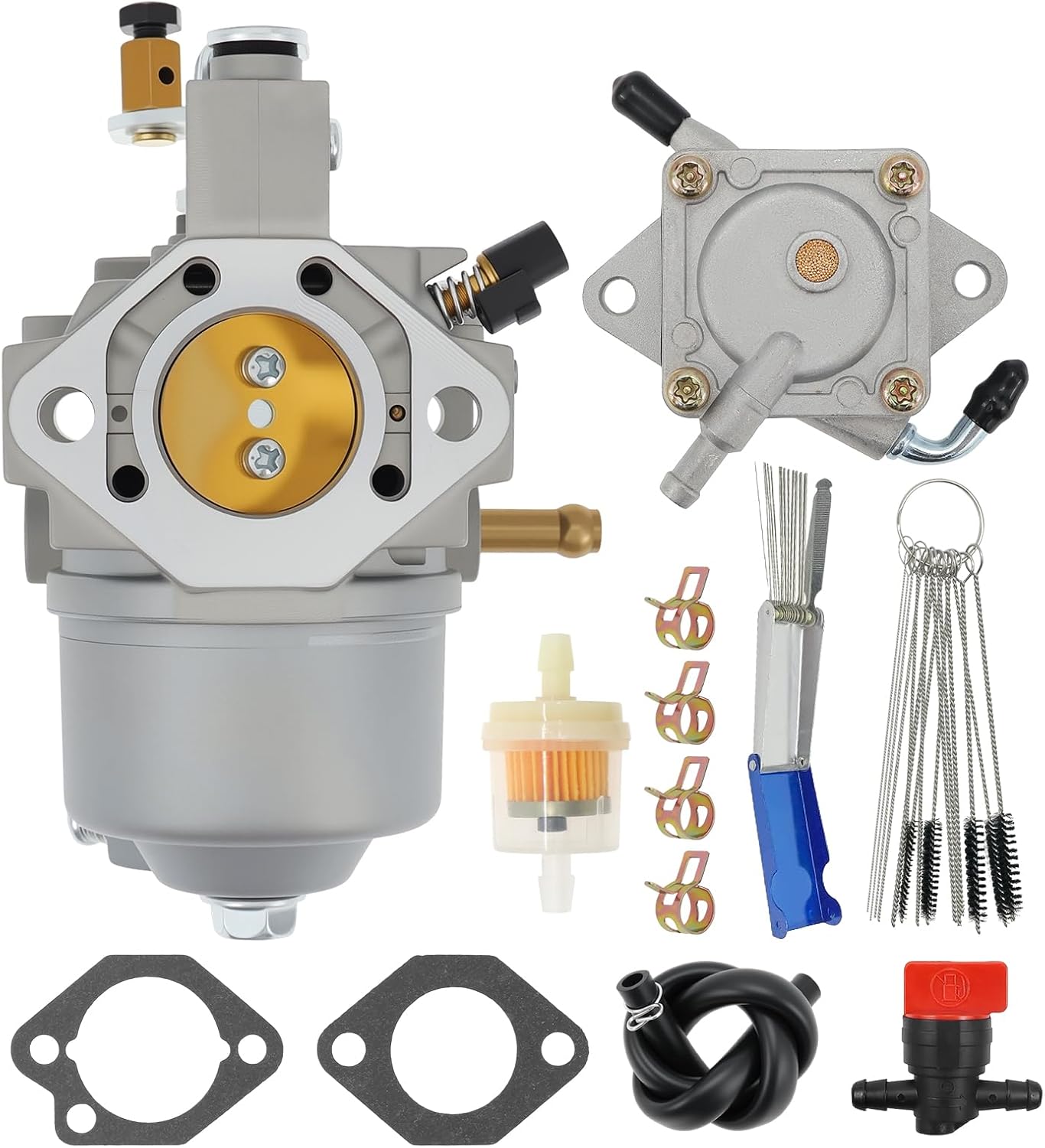 15003-2589 Carburetor Kit for Kawasaki Mule 500 520 550 KAF300 KAF300A KAF300B KAF300C KAF300D 11009-2939 11060-2334 Carb with Fuel Pump