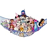 Lilly\'s Love Stuffed Animal Hammock | Corner Hanging Organizer, Toy Storage, Stuffed Animal Storage Net | Made From Quality Fishing Net, Holds 12lbs | 67x47x47 (Blue)