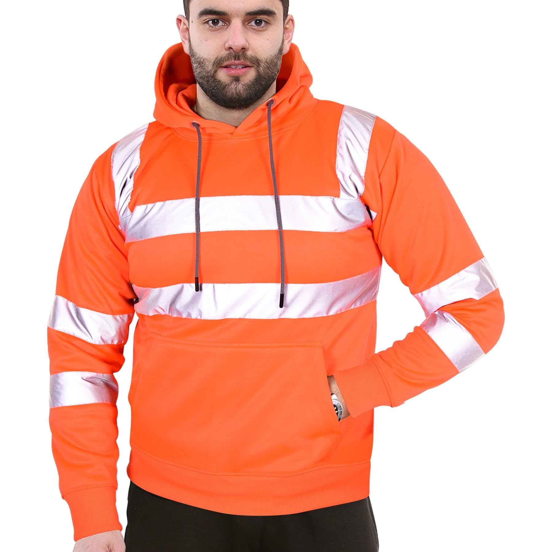Sudadera de alta visibilidad naranja XXL reflectante para ropa de trabajo segura 8