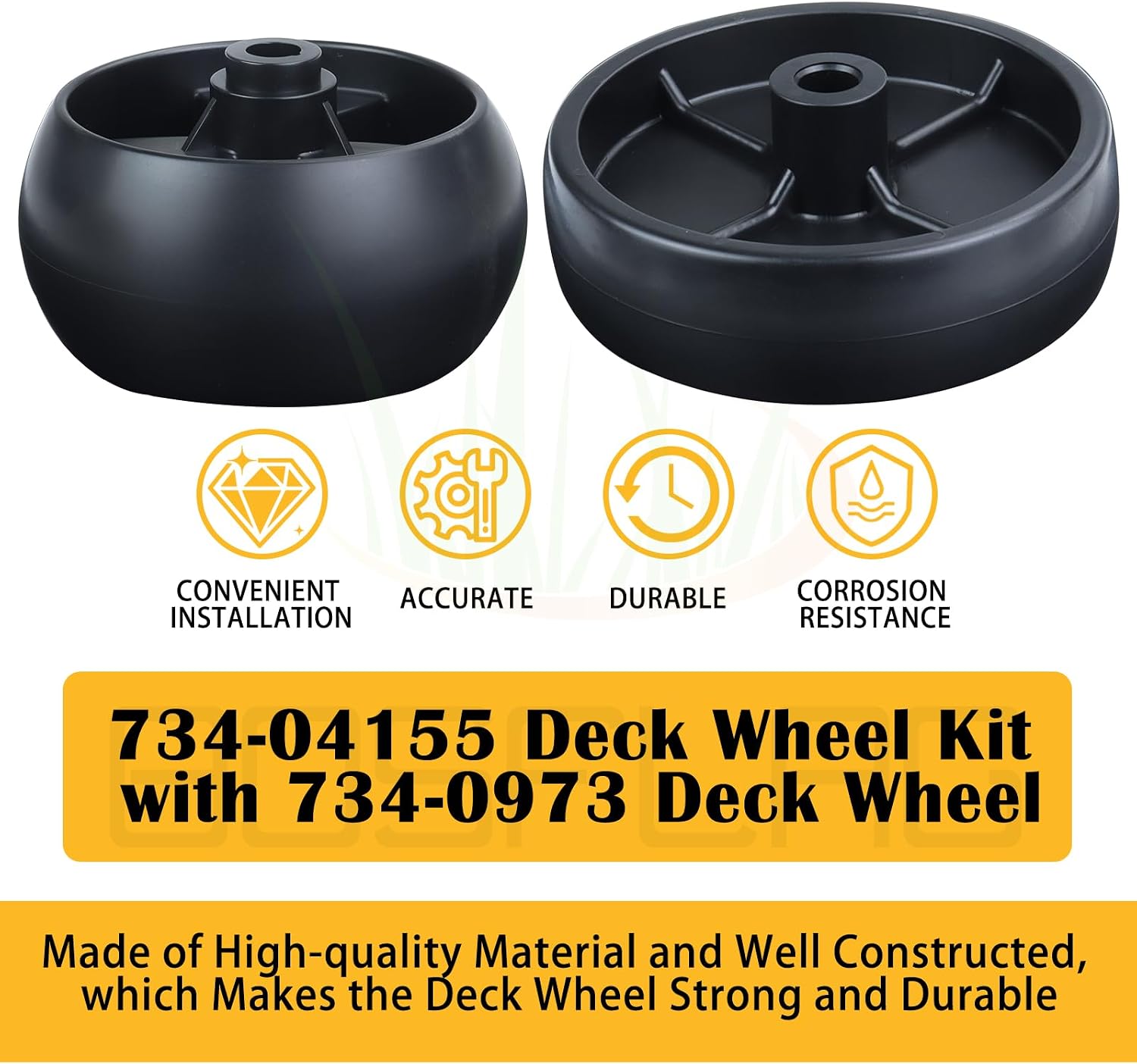 2 Pack 734-04155 Deck Wheel Cub Cadet with 734-0973 Deck Wheel Cub Cadet Replace 734 0973, 7340973, 734 04155, 73404155, 112-0677 for XT1 LT46, LT1050, ZT1 54, ZT2 50, GT1554, XT1 LT42 Tractor