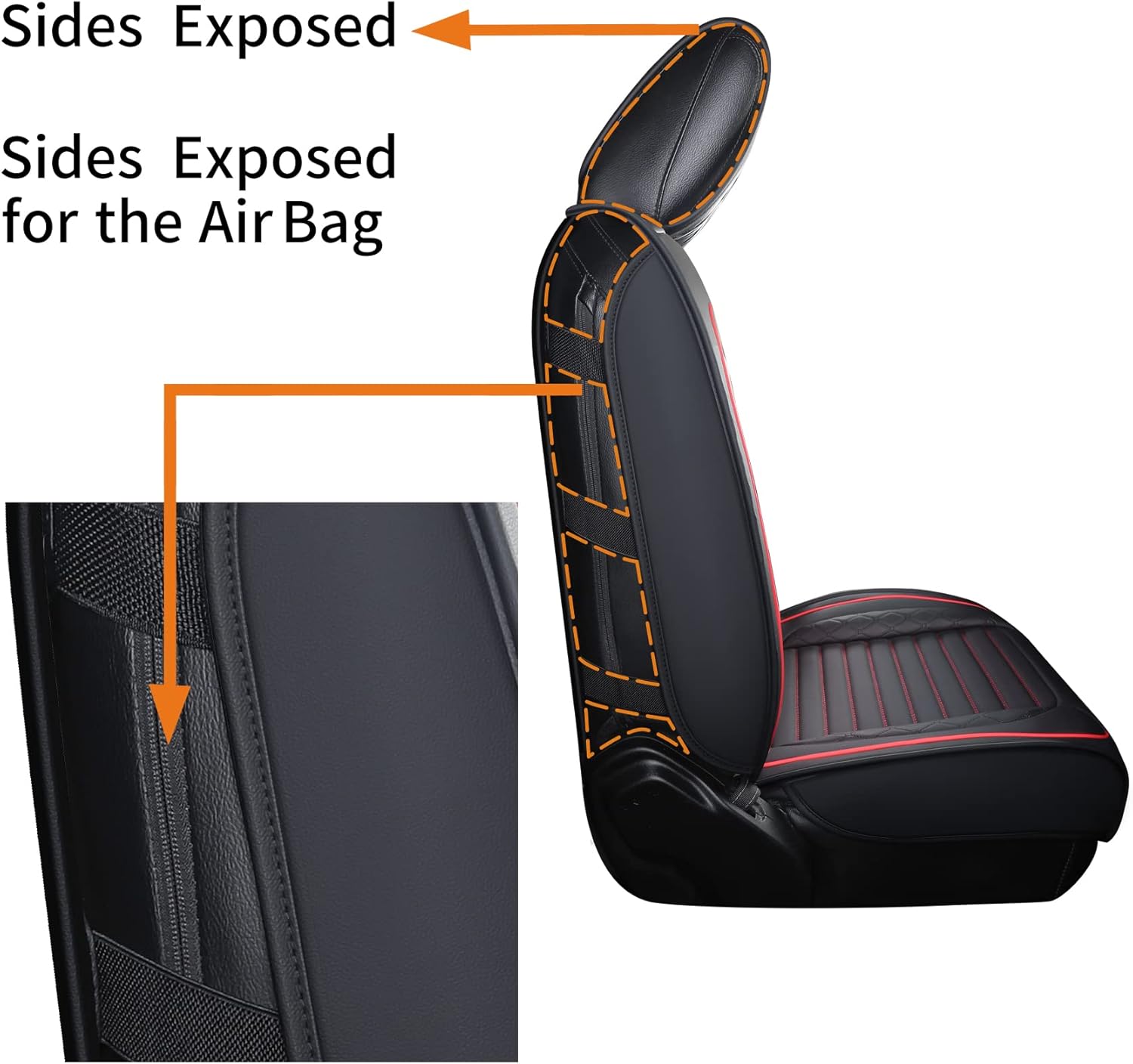 Aierxuan Seat Covers Compatible with Jeep Wrangler 2007-2026 4door JK JL Rubicon EcoDiesel Unlimited Altitude Luminator Concept Pickup Truck Waterproof Leather Full Set car Cushions (Black-Red)