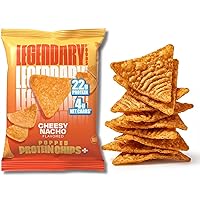 Vista 1 de Legendary Foods Chips de proteína con sabor a nacho con queso – Estilo tortilla estallada – 22 g de alto contenido en proteínas, 4 g