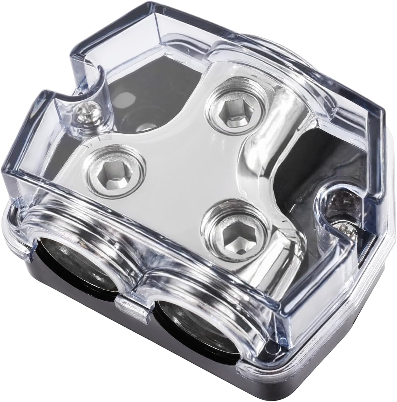 2 Way Power Distribution Block，Car Audio Splitter ， 1× 0 Gauge in / 2× 0 Gauge Out Amp Power Ground Distributor
