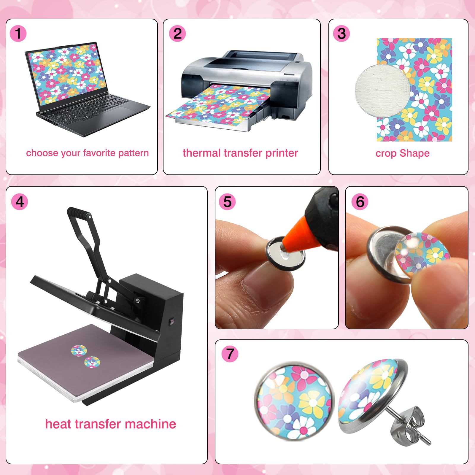 TOAOB 300pcs Sublimation Blanks Stud 10mm Stainless Qatar