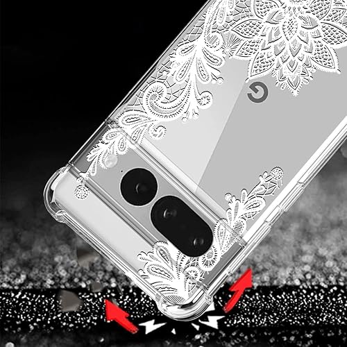 Miniatura 3 de Paquete de 3 fundas para Google Pixel 7 Pro, absorción de golpes, antiarañazos, transparente, suave, TPU para Google Pixel 7 Pro (2022), flor